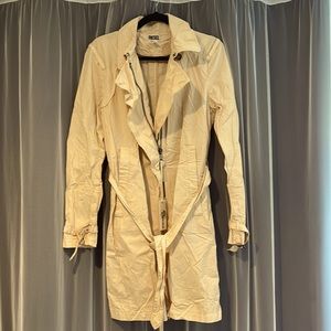 DIESEL - Zipped Trench Coat (New w/ Tag) in Light Taupe